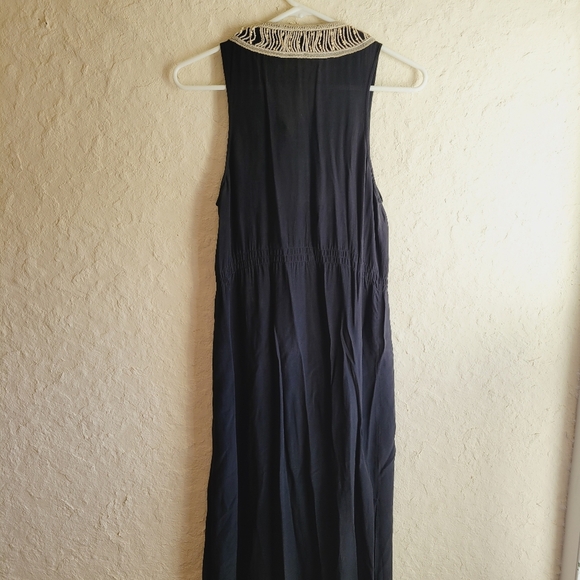 Allsaints Arcadian Black Maxi Dress Beaded Embellished Silk - Picture 10 of 15